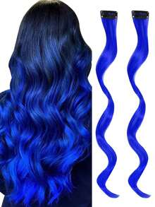 20inch Kids' Colored Curly Hair Extensions, One-Piece Seamless Invisible Clip-In Hair Extension For Adorable And Sweet Look - Multicolor - View 16