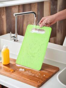 2pcs Mini Plastic Fruit & Bread Cutting Board Set With Plastic Knife - Green - View 6