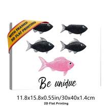 1pc 30*40cm(12x16inch) Vintage Abstract Framed Canvas Painting Art Print Be Unique Fishes Themed Elegant Canvas Painting Art Perfect For Living Room Bedroom And Office Ideal Gift For Any OccasionStretched And Framed Ready To Hang.