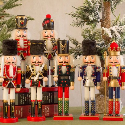 1pc, 30cm Christmas Nutcracker Figurine, Christmas Decor, Wooden Soldier Desktop Ornament, Nutcracker Decoration, Christmas Home Decor, Christmas Party Supplies, Wooden Christmas Tree Hanging Ornament, For Christmas Scene Decoration, Home Decor, Mall Decor, Outdoor Decor, Christmas Gift Set Christmas Decorations Room Decor Winter