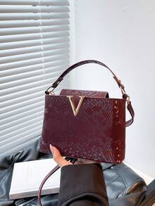 Túi xách hàng hiệu cao cấp dành cho nữ, Túi tote họa tiết đá cao cấp dập nổi da cá sấu, Túi đeo vai đa năng thời trang mới 2025, Sức chứa lớn, Túi xách thời trang, Túi cỡ lớn mới, Mặt hàng phù hợp INS, Túi tote phong cách đường phố cổ điển, Túi tote, Túi đeo chéo bóng chất lượng cao cùng phong cách tối giản của người nổi tiếng, Túi đeo chéo mùa hè, Túi xách nữ dung tích lớn dập nổi da cá sấu cao cấp mới 2025, Túi xách nữ thời trang cá tính, Túi gối, Túi xách thời trang cho nữ - Màu Đỏ Sâu - Xem 8