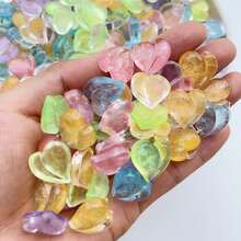 10 pièces Autocollants plats transparents en forme de cœur assortis, pour la fabrication de bijoux, les accessoires pour cheveux, la décoration artisanale (Bijouterie pour adultes de 14 ans et plus) - Multicolore - Voir 4