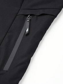 Men's Hooded Zip-Up Jacket - Outdoor Jacket, Casual Street Style Outerwear With Zippered Front Pockets, Suitable For Spring And Autumn, Sports, Travel - Black - View 5