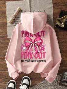 1件装少女保暖内衬蝴蝶印花粉色连帽卫衣，青少年学生服装，适合儿童秋冬季长袖上衣 - 粉色 - 查看 4