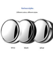 1pc Car Rearview Mirror Small Round Mirror Reversing Artifact Blind Spot HD Waterproof Auxiliary Mirror 360 Degree Multi-Function Mirror Car Rearview Mirror Has Suction Cup Type, Sticky Small Round Mirror Reversing Auxiliary Artifact Ultra-Clear Reflective Blind Spot Large Field Of View Wide Angle Car Universal