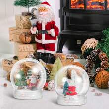 3/6/12 Pack Snow Globes With Screw Off, 2.75 X 2.36 Inch DIY Clear Plastic Water Globe Cap Water Jar For DIY Crafts Christmas Home Decoration