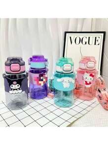Sanrio 1 pieza Botella de agua redonda de 600ml de Sanrio, disponible en 3 estilos, apropiada para estudiantes y deportes