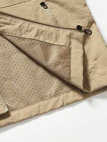 Chaqueta ligera y delgada para hombres, deunicoloro con cremallera, cuello pequeño, múltiples bolsillos, transpirable y perfecta para actividades al aire libre. Un regalo ideal para tu novio en otoño.