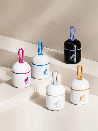 1 Draagbare mini medicijndoos met twee compartimenten - Vochtbestendig, afgesloten ontwerp, geschikt om medicijnen mee te nemen, grote capaciteit, pillendoos met twee compartimenten, pillendoos, pillendoos, medicijndoos, pillenhouder, pillencontainer, snoepdoos