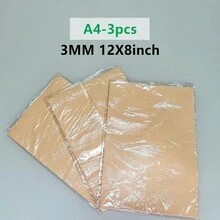 3mm厚A4/A5纹身练习皮，12英寸*8英寸，8*6英寸，双面纹身假皮练习垫，纹身微刀片练习硅胶垫，适合纹身爱好者初学者纹身艺术家 - 杏色 - 查看 12