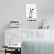 1pc 30*40cm(12x16inch) Art Decor Square Canvas Wall Art With Framed Lovely Rabbit Easter Elegant Modern Home Decor For Bathroom Bedroom Kitchen Decor.Stretched And Framed Ready To Hang.