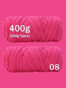 1/2pcs Premium T-Shirt Yarn - 200g/Pc High Elastic Cord Yarn, Soft & Stretchy Polyester Yarn For Vibrant Crochet Projects, Ideal For Home Decor DIY Crafts Like DIY Weaving, Crochet Projects, Handmade Weaving Bags, Baskets, Blankets, Mats, Shoes, Slippers, Cushions, And Dolls, Multicolor Yarn, Polyester Yarn, Acrylic Yarn, Knitting Accessories,