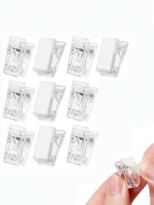 Self-Adhesive Clips, Wall Hanging Tapestry Clips, Plastic Sticky Clips, Small Hanging Spring Clips, Double-Sided Sticky Spring Clips, Suitable For Posters, Photos, Flags, Hooks, Home & Office Use - Clear - View 5