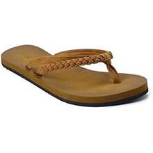Women's Braided Beach Sandals |   Classic Synthetic Leather Flip Flop Casual PU Shoe - 性感的駱駝 - 查看 3