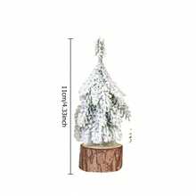 Tabletop Mini Christmas Tree, Simulated Snow Christmas Tree, Miniature Pine Christmas Tree With Wooden Base For Christmas Decorations, Home, Kitchen, Dining Table - White - View 8