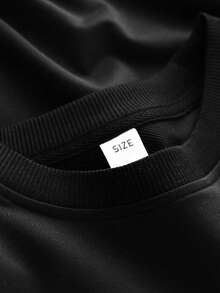 1PC Boy Inspirational And Faith - Based Text And Pattern Print Crew Neck Sweatshirt, Soft And Comfortable, Spring Autumn Daily Casual Wear - Black - View 4