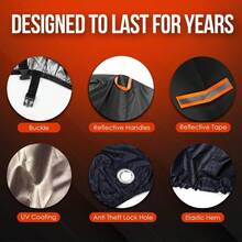 DYour Ride! Heavy Duty Motorcycle Cover Waterproof Outdoor 210 Oxford Fabric With Heat Sealed Seams Ultra Waterproof Fits Up To 105" All Weather Scooter Cover For Sport Bike With Carry Bag7001 - 黑色 - 查看 3