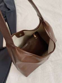 Korean Minimalist Casual Pu Tote Bag Combination Bag, Autumn And Winter Retro All-In- Shoulder Tote Bag, With Change Bag Mother Bag, Large Capacity Commute Shopping Bag, School Supplies, School Bag, School Handbag, School Tote Bag, School Bookbag, Back To School Bags, Waterproof, Lightweight, Portable, Business Casual, Suitable For Women College Students, Teacher, Perfect For Back To School, First Day Of School, Work , Business, Commute, Holiday