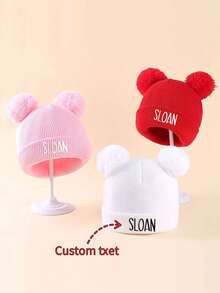 1 Personalized Newborn Baby Hat And Mitten Set, Custom Baby Name Printed Beanie, Unisex Infant Daily Use, Scratch Protection And Warm, Suitable For All Seasons, Personalized Printing Name LOGO Beanie, Baby Shower Gift, Gift For Kids, Ideal Gift For Baby Shower - Multicolor - View 1