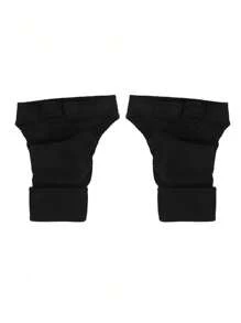 1 Pair Unisex Fingerless Sports Gloves For Weightlifting, Gym Fitness Training With Hook & Loop Fastener