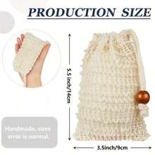 20-Piece Soap Fresh-Keeping Bag Exfoliating Hemp Soap Bag With Drawstring Strip Bead Foam And Dry Exfoliating Mesh For Bathrooms And Showers