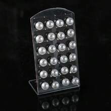 36 piezas/12 piezas Pendientes de perla acrílica blanca, las pequeñas imperfecciones superficiales son normales, sin tarjeta incluida - Blanco - Ver 9