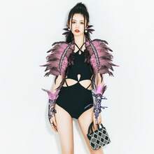 Khăn choàng giả lông vũ dành cho nữ - Áo choàng thiên nga cổ lông vũ cho Halloween, phụ kiện trang phục phù thủy, có cổ tay áo lông vũ. - Nhiều màu - Xem 18