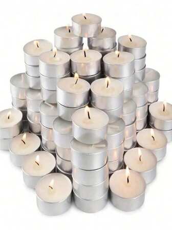 1 Box Of Candles, 2 Hours, 50pcs Of Tea Wax For Insulation And Smokeless Soybean Wax For Cooking Tea, Romantic Confession With Christmas Candlelight Festival, Romantic Party Atmosphere