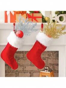 10 Stücke künstliche Glitzer Kiefernnadel Blumenanordnung, Weihnachtsbaum Dekoration, geeignet für Weihnachtsferien Dekoration