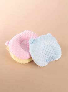 Comfortable U-Shaped Cartoon Design Small Dog Sleeping Mat - Warm Deep Sleep Accessory, Polyester Fleece, Solid Pattern, Oval Shape