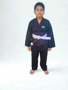 Reinforced Jiu-Jitsu Children's Kimono With Belt - 黑色 - 查看 1