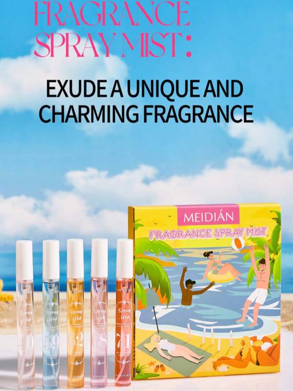 5 Models/Box Of Digital Spray, 10ml/Piece Of Alcohol Free Fragrance Package, Elegant Fragrance, Fresh And Elegant, Fresh And Lasting, Small Package Is Easy To Carry, Travel, Work, Dating, The Most Appropriate Choice For Gifts