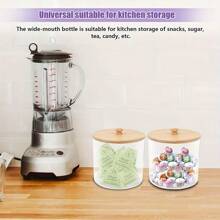 2 包洗衣凝珠容器，透明洗衣房整理容器，大号洗衣粉储存容器，带盖和标签，用于增香剂、粉末、凝珠、浴室配件、房间装饰 - 彩色 - 查看 4