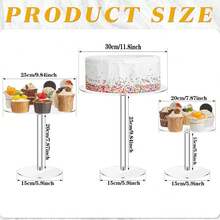 Transparent Acrylic Cake Stand, Round Cupcake Holder, Pizza Rack, Dessert Display Platter, Suitable For Valentine's Day, Wedding, Birthday, Tea Party, Events - Transparent - View 4