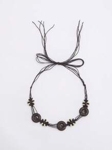 1 件女士波西米亚风蜡绳镂空手工编织装饰连衣裙腰带夏季，学校 - A - 查看 22