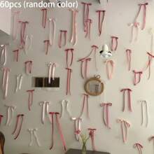 55pcs/24pcs/12pcs Ribbon Bow With Various Ribbon Bows Set Wall Decoration, Decorative Craft Bows For Party, Gift Wrapping, Wedding Decoration, DIY Accessories Birthday Decorations Party Decorations Backdrop , Colors For Gift Decoration And Making Hairpin Headwear Back To Valentine Day