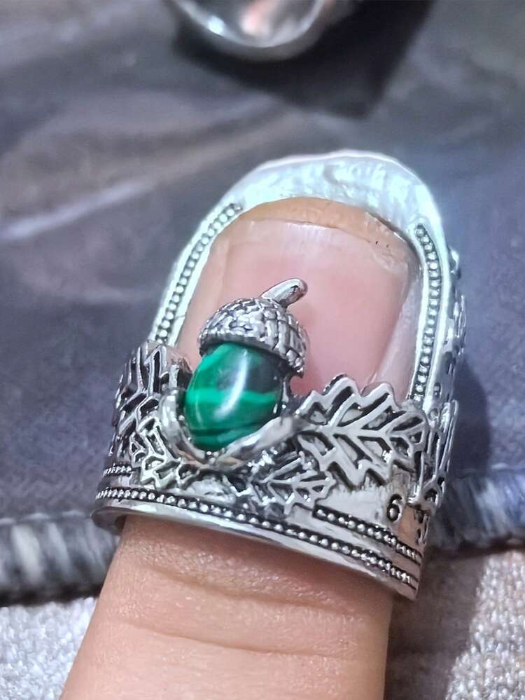 开口销橡子顶针，环绕式防滑设计 + 开口销保护指尖，适用于手工缝纫/绗缝/针织，耐磨耐腐蚀材质，易于修补衣物，缝纫工具。四季通用 - 彩色 - 查看 2