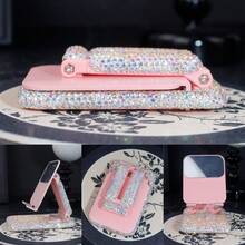 1pc Luxury Rhinestone Studded Foldable & Portable Phone Stand, Fashionable Multi-Color Desk Mount, High-End Compact Multi-Device Stand, Premium Cut Glass Glitter, Versatile Adjustable Device Hook, Travel Accessory - Multicolor - View 8