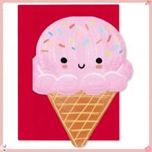 10 Pack Ice Cream Cone Shaped Note Cards With Envelopes, Sweet Dessert Themed Stationery For All Occasions, Fun Blank Cards For Thank You Notes, Invitations, Birthday Greetings, Party Favors, Cute Gift Idea