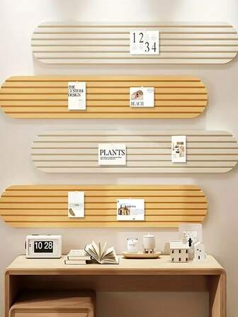 4 mallar för självhäftande tapeter - avtagbara utan rester, beige/neutrala färger för hem, kontor, klassrum - modern organisationstavla för foton, anteckningar, scheman - enkel att installera och omplacera väggdekoration, minimalistisk design, högkvalitativt hantverk, anteckningsblock, lärare och pedagoger