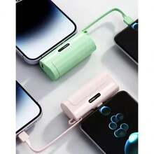 Mini Power Bank 5000mAh Wireless Charger 2-In-1 Portable Charger For IPhone And Type-C - Nhiều màu - Xem 4