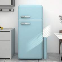 1 Roll 15.74*39.37/118.11/196.85/393.7 Inch Vinyl Matte Self-Adhesive Wallpaper, Refrigerator Renovation Decoration Stickers Decals, Sticky Wallpaper, Kitchen Decoration, Cabinets, Dining Tables, Dressing Tables, Work Surfaces, Home Decoration, Easy To Peel Off And Install, Refrigerator Wallpaper, Wall Decor, Room Decor - Multicolor - View 4