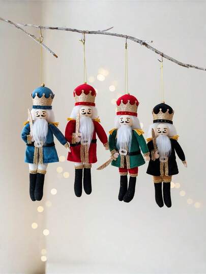 1PC Christmas Decorations Cloth Clothes Nutcracker Soldier Pendant Christmas Tree Decorations Dolls Suitable For Christmas Decorations Restaurant Parties Home Decor Room Decor Winter