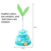 1pc 3-Tier Rotating Pet Cat Toy, Educational Game Track Tower, Cat Teaser Toy Disc With 3 Colorful Balls For Indoor Cat Interactive Play, Includes Feather Toys For Double The Fun, Suitable For Cats And Dogs To Chase And Exercise, Enhances Human-Pet Bonding, Joyful For Cats And Dogs. - Multicolor - View 13