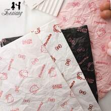 Sanrio 10pcs 50*70cm Cute Cartoon And Anime Wrapping Paper, Cute Little Cat Cinnamon Character Folding Flat Wrapping Paper, Gift Packaging, DIY Handicrafts, Party Gift Supplies, Christmas, Festivals, Birthdays, Pear Paper, Hello Kitty Flower Wrapping Paper