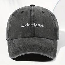 Unisex "Absolutely Not" Embroidered Vintage Washed Baseball Cap - Adjustable Lightweight Trucker Hat For Men & Women, All-Season Outdoor Casual Sun Hat With Fantasy Theme Design, Durable Headwear - 黑色 - 查看 7