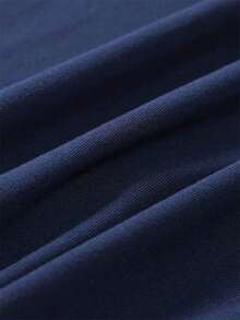 Men's Summer Fashion Short Sleeve T-Shirt With Graffiti Print - Màu xanh hải quân - Xem 4