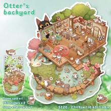 Autocolante DIY de dimensiuni mari, autocolante cu peisaje pentru adulți, autocolante cu case, autocolante pentru scrapbooking, autocolante 3D cu micro-peisaj în miniatură pentru case, autocolante DIY pentru scrapbooking, autocolante cu peisaje, autocolante cu peisaje, autocolante pentru caiet, reutilizabile, disponibile în mai multe dimensiuni