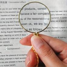 1/2Pcs Metal Magnifying Glass,Sweater Chain Jewelry Magnifying Glass,Neck Magnifying Glass Magnifying Glass Pendant 10x Magnifying Effect Fashionable Magnifying Glass Mother's Day Gift For Enlarged Fonts