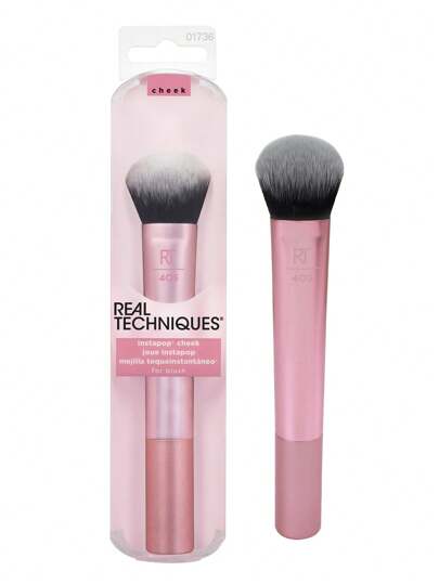  Real Techniques Instapop Cheek Makeup Brush, Face Brush For Blush, Bronzer, & Highlighter, Makeup Brush For Loose Or Pressed Powder, Cruelty Free, Vegan, 1 Count,Foundation Brush,Concealer Brush,Blush Brush,Contour Brush,Blush Brush,Bronzer Brush,Powder Brush,Foundation Brush,Blush Brush